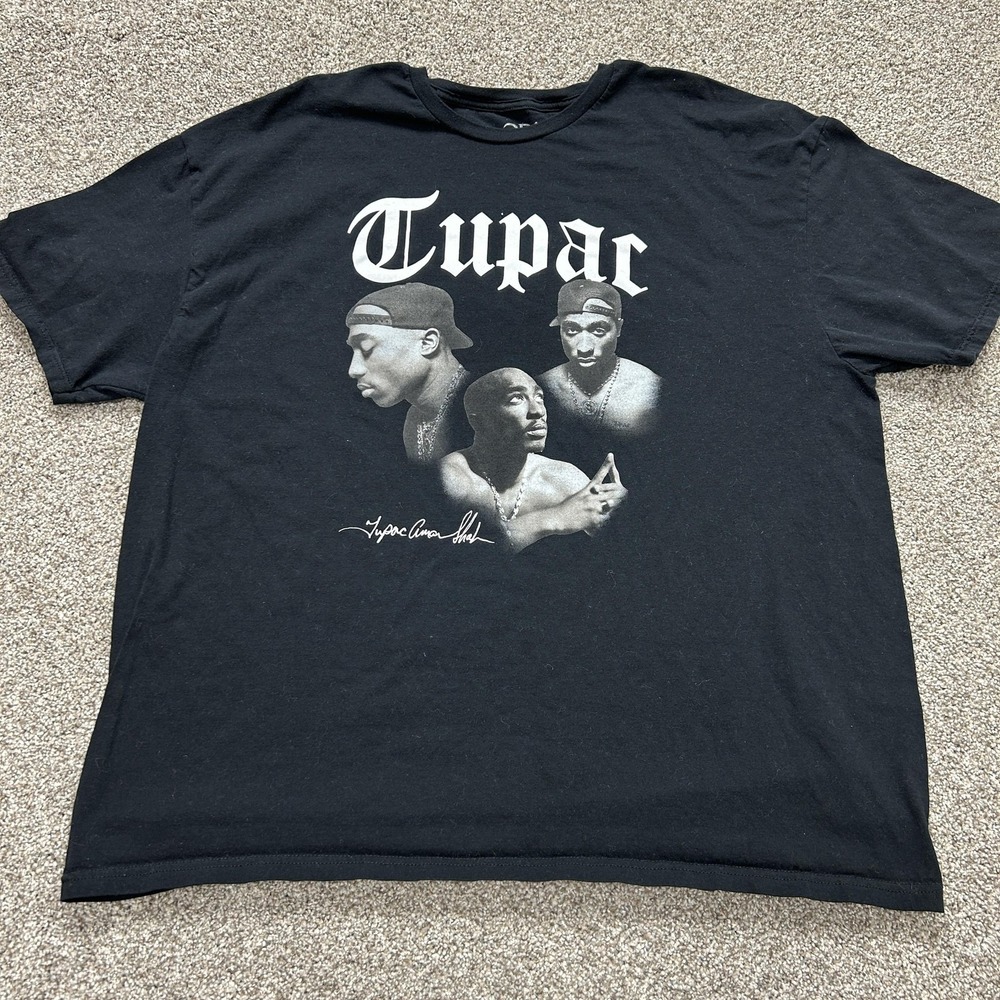 2PAC Tupac Shirt Mens 3XL Black Rap Hip Hop Rapper Graphic Tee T-Shirt
